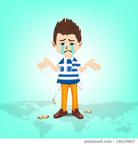 插图素材 greece man character have no money