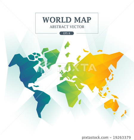 插图素材: world map abstract full color vector illustration