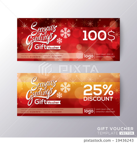 插图素材: season greeting holiday gift voucher coupon