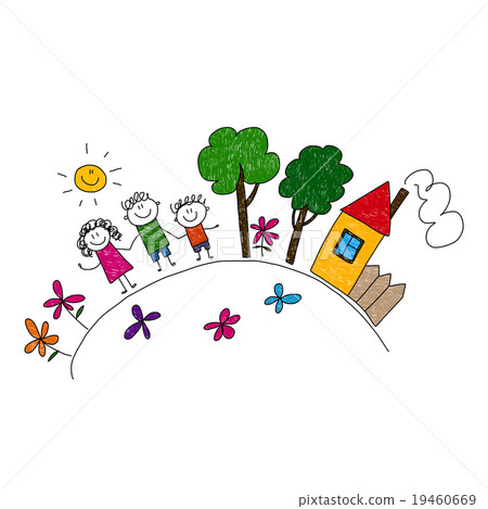 插图素材: happy family. vector illustration.