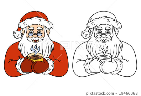 插图素材: coloring book for children (santa claus)