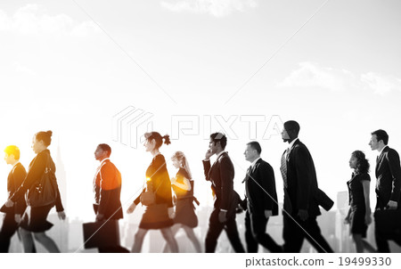 图库照片: business people corporate walking city concept