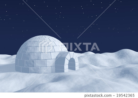 图库插图 igloo icehouse on the snow field