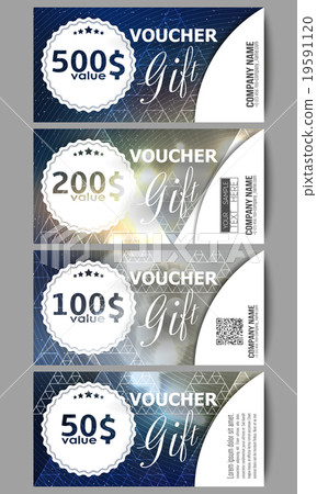 Set Of Modern Gift Voucher Templates Colorful Stock Illustration