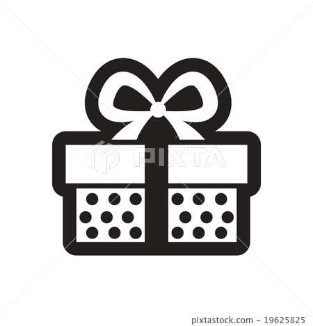 插图素材: flat icon in black and white gift