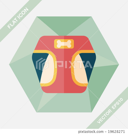 插图素材: pet clothes flat icon with long shadow, eps10