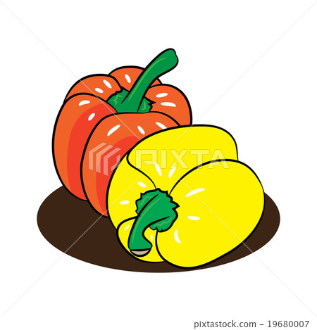 插图素材: fresh peppers cartoon .vectors