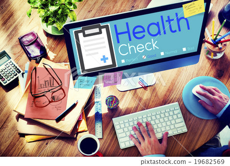 图库照片: health check insurance check up check list medical