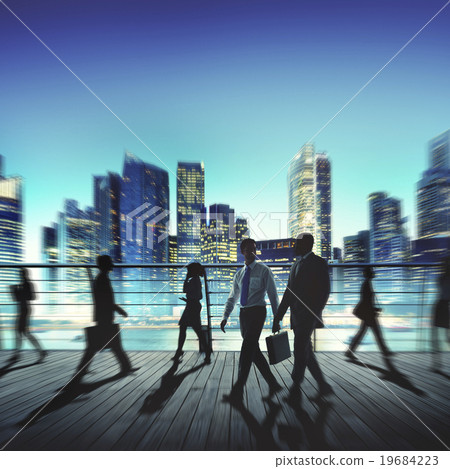 图库照片: business people global commuter walking city concept