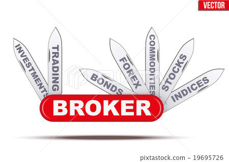 插图素材: broker symbol. penknife with many blades.