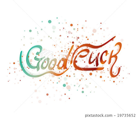 图库插图: good luck lettering word