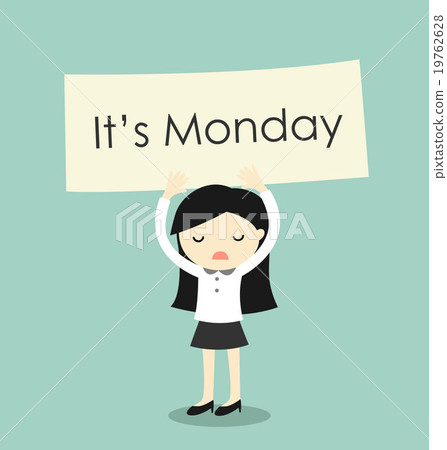 插图素材: feeling tired on monday.