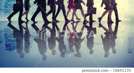 图库照片: business people corporate walking city concept