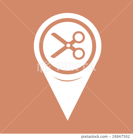 插图素材: map pin pointer cut, scissors icon