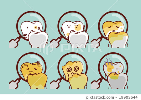 插图素材: cute cartoon decayed tooth