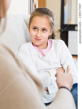 图库照片: mother scolding little daughter