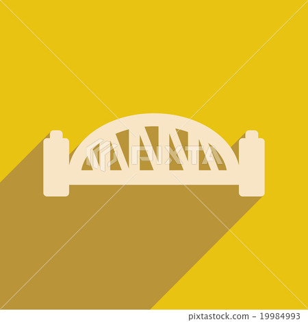 插图素材: flat icon with long shadow sydney harbour bridge