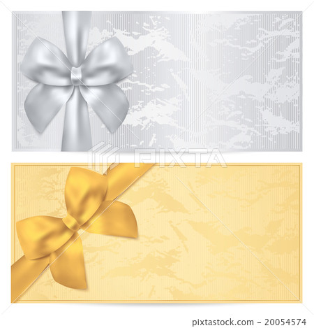 插图素材: gift certificate, voucher, coupon. gold bow