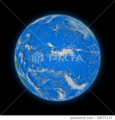 插图素材: pacific ocean on planet earth