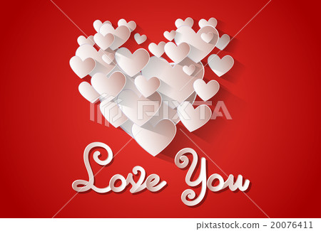 图库插图: love you heart shape valentine day greeting card