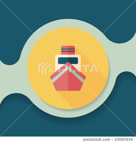 插图素材: boat flat icon with long shadow