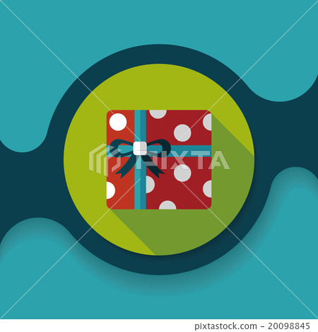 插图素材: shopping present flat icon with long shadow,eps10