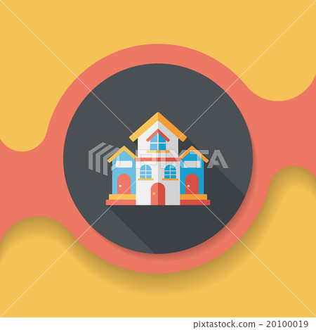 插图素材: building house flat icon with long shadow,eps10