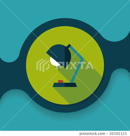 插图素材: table lamp flat icon with long shadow,eps10