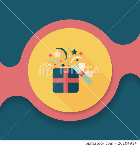 插图素材: shopping present flat icon with long shadow,eps10