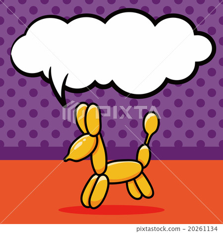 插图素材: balloon dog doodle, speech bubble