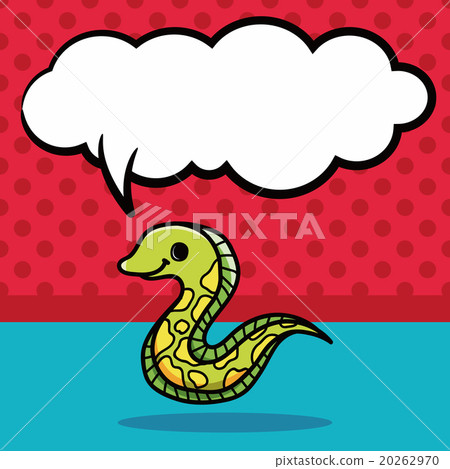 图库插图 sea animal eel doodle speech bubble