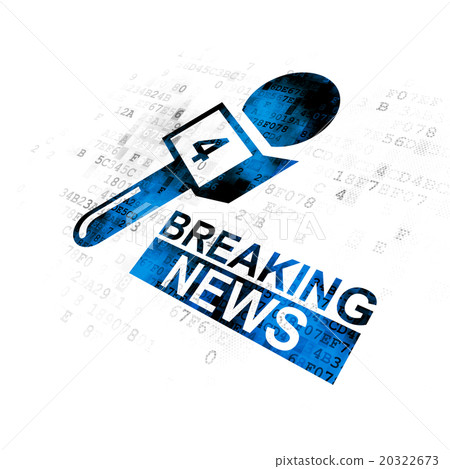 图库插图: news concept: breaking news and microphone on