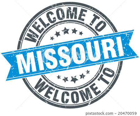 插图素材: welcome to missouri blue round vintage stamp