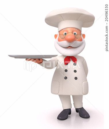 插图素材: the cook in kitchen