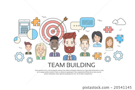 图库插图: team building concept business person profile