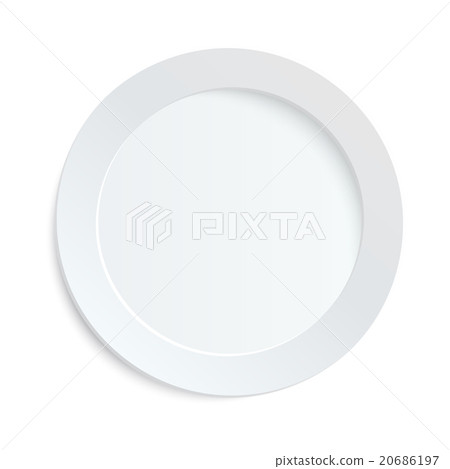 插图素材: empty plate on white background