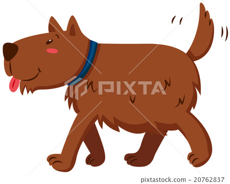 插图素材: brown dog wagging its tail