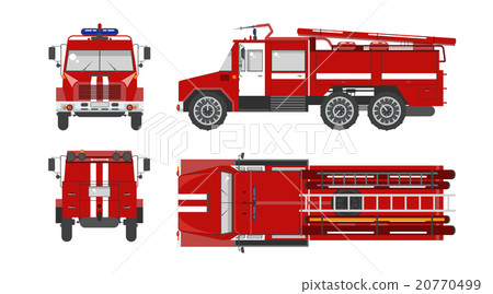 插图素材: fire engine car