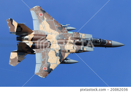 图库照片: 空中自卫队战斗机起飞f - 15 dj攻击者