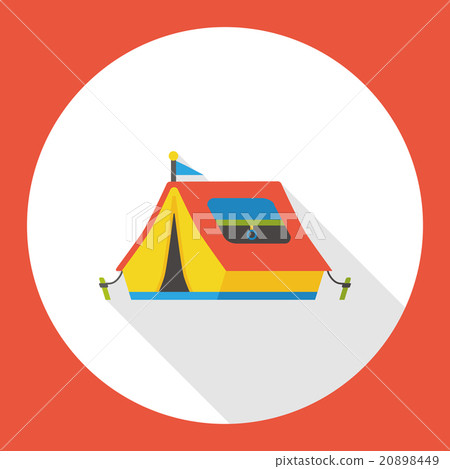 插图素材: camp tent flat icon