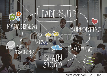 图库照片: leadership teamwork management support str