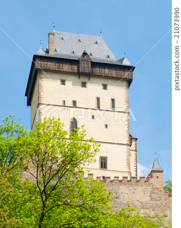 图库照片 great tower of karlstejn royal castle