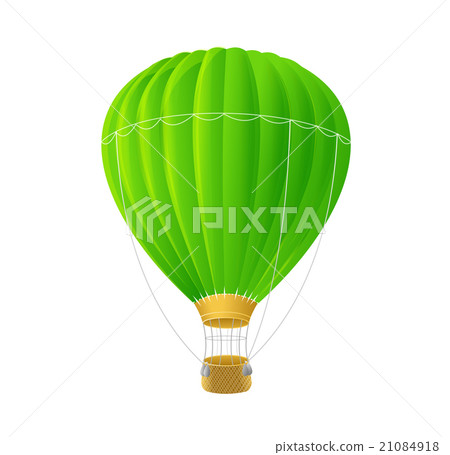 插图素材: vector green air ballon isolated on white