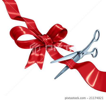 插图素材: bow and ribbon cutting