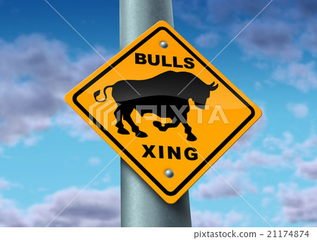 插图素材: bull market sign