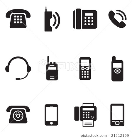 插图素材: communication, call, phone vintage, telephone icon