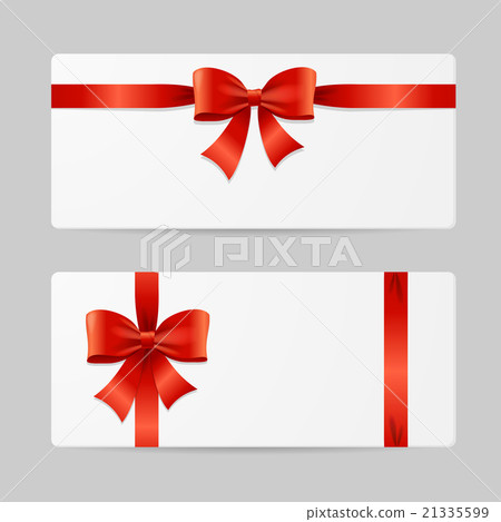 插图素材: gift card template with ribbon. vector