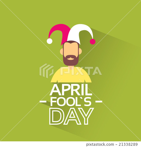 图库插图 facelss man wear jester hat fool day april