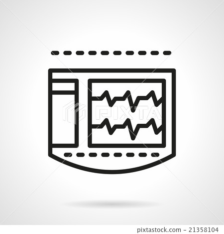 插图素材: ecg monitor black line vector icon
