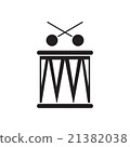 插图素材: flat icon in black and white drum